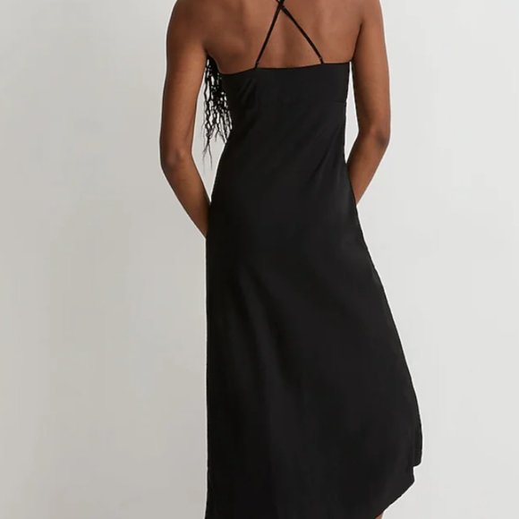 NWT Madewell Layton midi slip dress true black - Picture 4 of 11